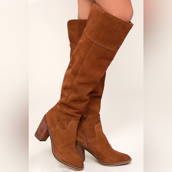 Steve Madden Brown with Suede Finish Palisade Chestnut Leather Knee High Boots - Picture 1 of 15
